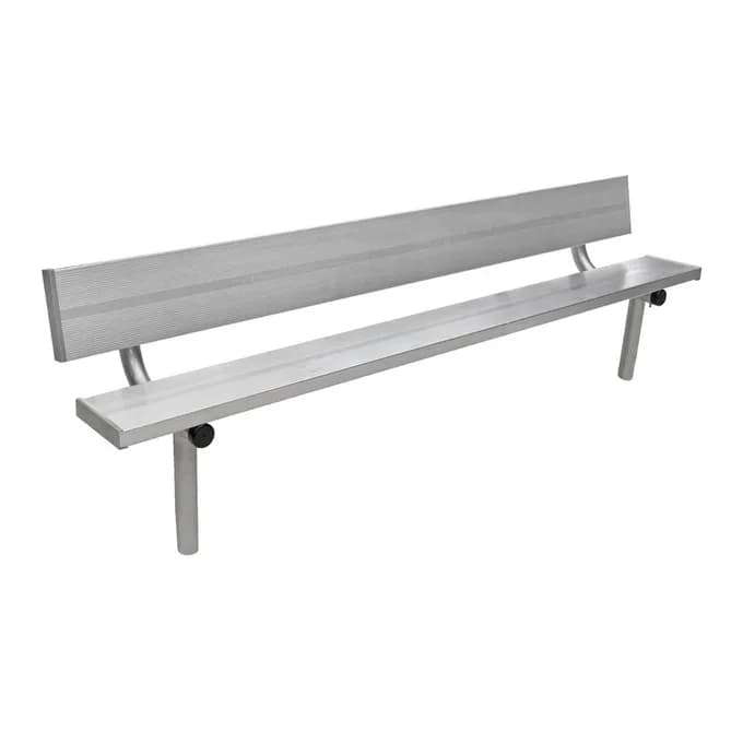 Stationary Aluminum Bench with Back