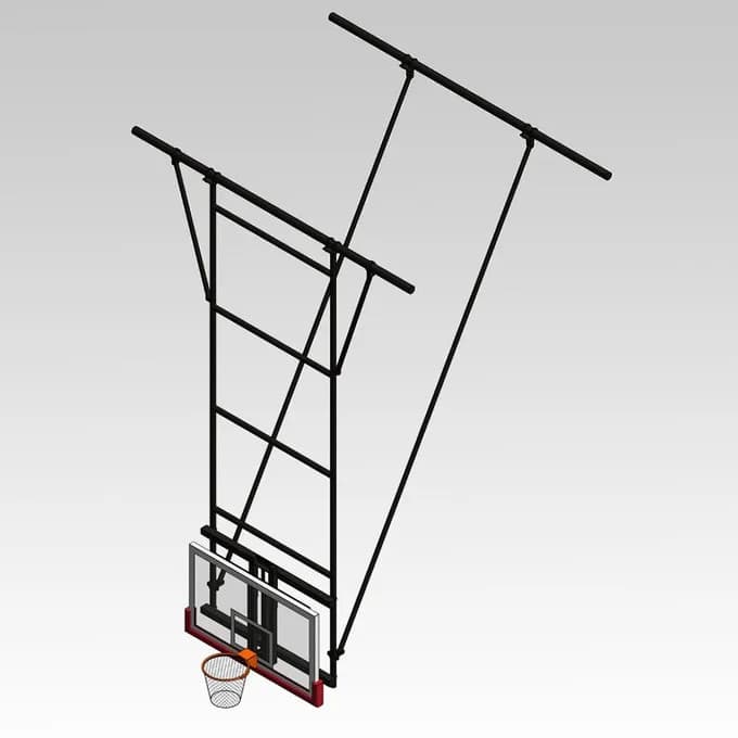 Ceiling Suspended Stationary, Rear-Braced Backstop