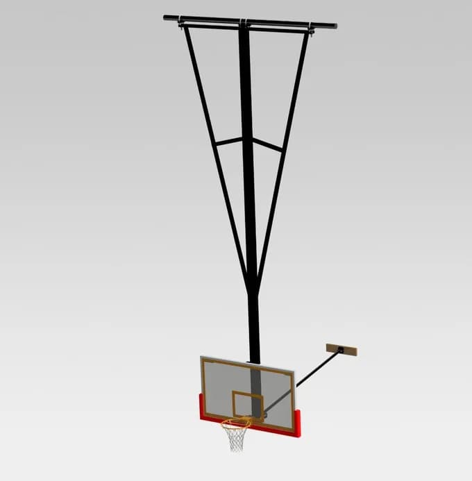 Ceiling Suspended Stationary, Wall Braced Backstop