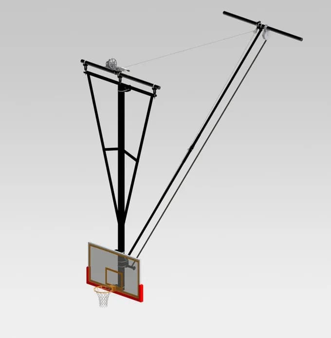 Ceiling Suspended Back Fold, Rear-Braced Backstop
