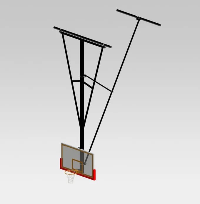 Ceiling Suspended Stationary, Ceiling-Braced Backstop