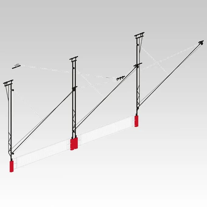 Powr Net Dual Court Overhead Fold-Up Volleyball System W/O Judge's Stand
