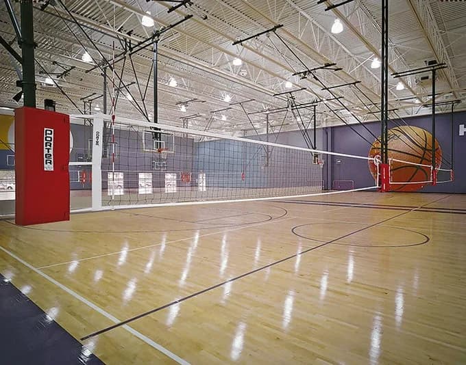 Powr Net Triple Court Overhead Fold-Up Volleyball System W/O Judge's Stand